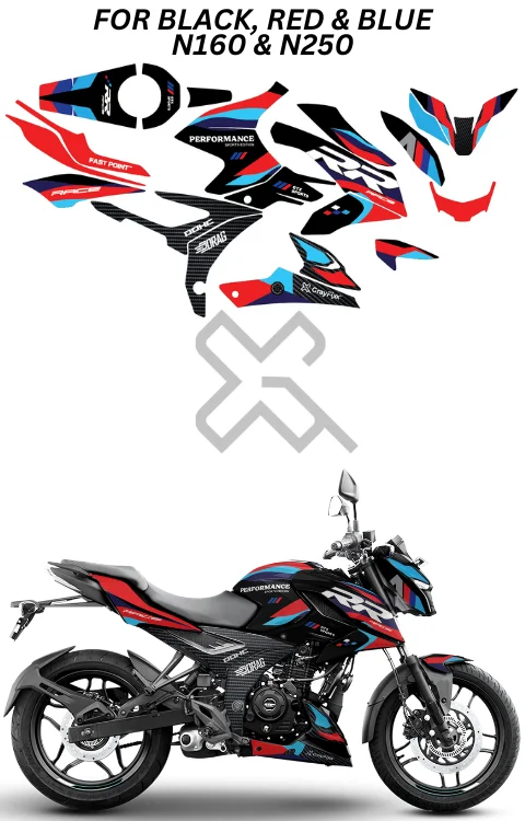 RR Edition Full Body Sticker Compatible with Pulsar N160 & N250 | Made In Premium Gloss Vinyl With FPF(Fade Protection Film), Water Proof, Precut Sticker, Pack Of 1 Compatible with Both Side
